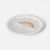 Punkt aus Regenbogen, für Party verfügbar Pappteller (Schrägansicht)