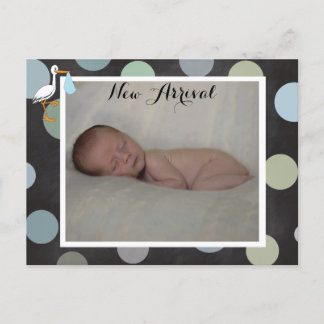 Punkt Baby Boy Geburtsankündigung Postkarte