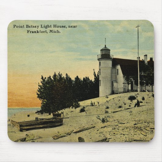 Punkt Betsey Leuchtturm nahe Frankfort Michigan Mousepad (Vorne)