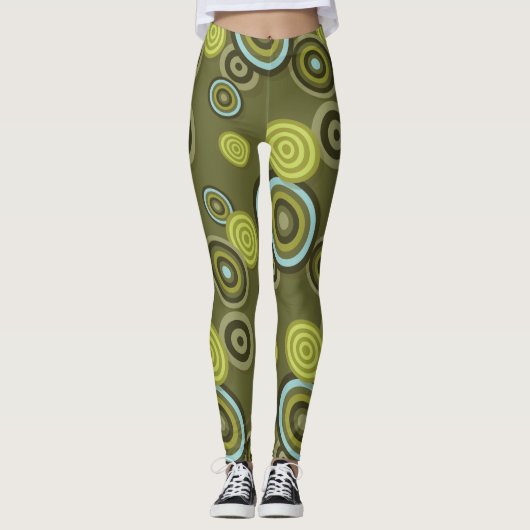 Punkt Blume bringen Leggings ins Grün (Vorderseite)