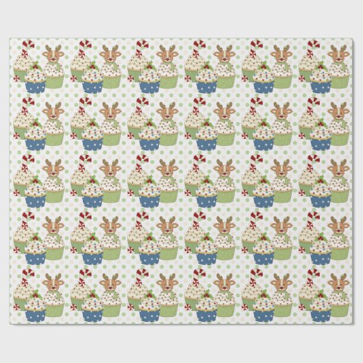 Punkt Cupcakes Weihnachten Geschenkpapier (Flach)