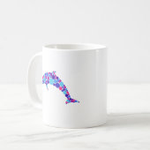 Punkt-Delfin Bunte Abstrakte Meerestiere Kaffeetasse (Vorderseite Links)