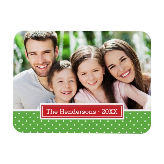 Punkt Holiday Monogram Foto Magnet (Horizontal)