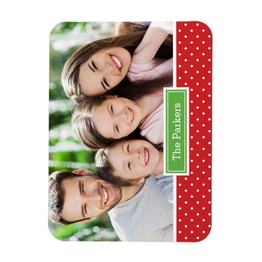 Punkt Holiday Monogram Foto Magnet (Vertikal)