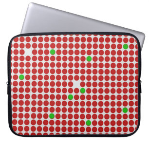 Punkt-horizontales grafisches Muster-rotes weißes Laptopschutzhülle