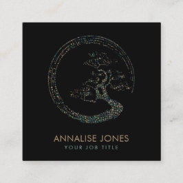 Punkt-Kunst Enso Kreis-Bonsais-Baum-Marmor und Quadratische Visitenkarte