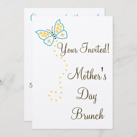 Punkt-Kunst-Schmetterlings-Einladung Einladung (Vorne/Hinten)