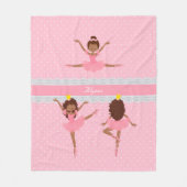 Punkt Lace Pink Kinder Ballerina Muster Fleecedecke (Vorderseite)