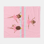 Punkt Lace Pink Kinder Ballerina Muster Fleecedecke (Vorderseite (Horizontal))