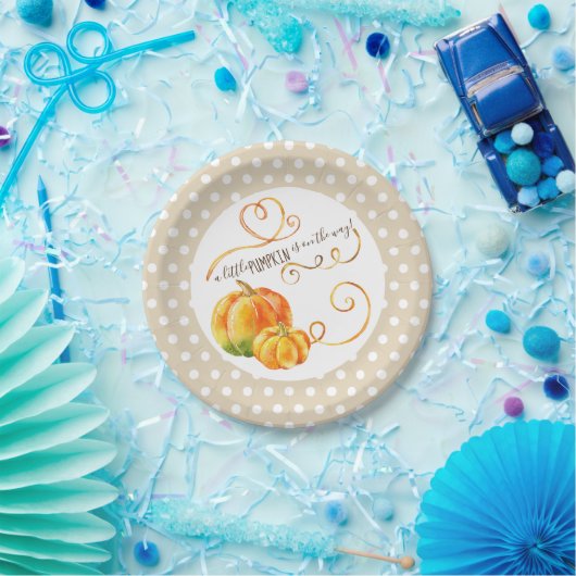 Punkt Little Pumpkin Fall Babydusche Pappteller (Party)