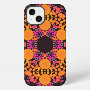 Punkt-Mandala-Blume Orange und Rosa iPhone 13 Hülle