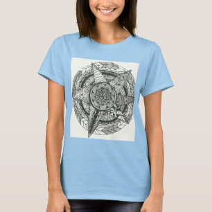 Punkt-Mandala-Spitze T-Shirt