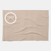 Punkt-Muster für Weiß und Tan Küchentuch (Horizontal)