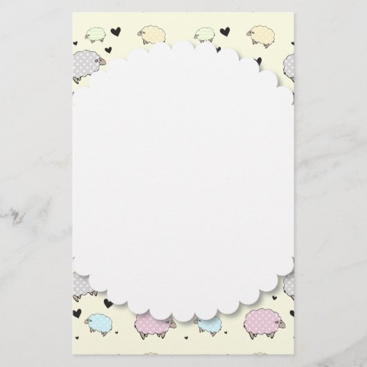 Punkt Pastel Sheep Briefpapier (Vorderseite)
