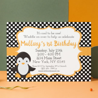 Punkt Penguin Einladung zum Geburtstag