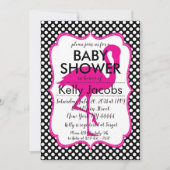 Punkt Pink Flamingo Kinderdusche Einladung (Vorderseite)