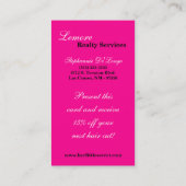 Punkt Pokadot Geschäfts-Karte des heißen Rosa-100 Visitenkarte (Rückseite)