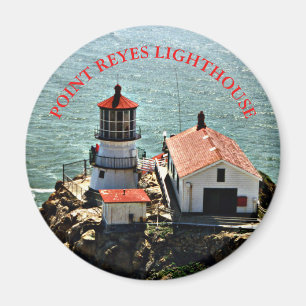 Punkt-Reyes-Leuchtturm, runder Magnet Kaliforniens
