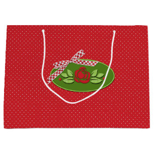 Punkt-Rose Rot-Groß-Geschenktasche Große Geschenktüte