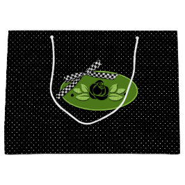 Punkt-Rose Schwarz-große Geschenktasche Große Geschenktüte