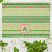 Punkt Stripe Custom Initial Stylish Geschirrtuch (Gefaltet)