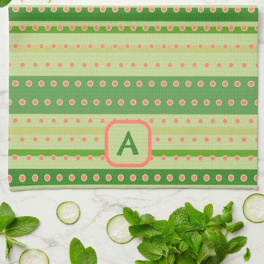 Punkt Stripe Custom Initial Stylish Geschirrtuch