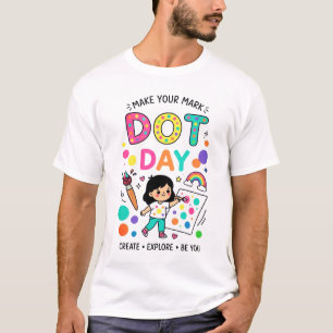 Punkt-Tag Mach deinen Stempel Farbige Kreativitäts T-Shirt