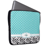 Punkt u. Zebra: Monogramm-Laptop-Hülse Laptopschutzhülle (Vorne Rechts)