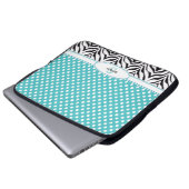 Punkt u. Zebra: Monogramm-Laptop-Hülse Laptopschutzhülle (Vorne Knopf)