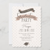 Punkt Vintage Graduierungspartei Einladung (Vorderseite)