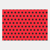 Punkt Wrapping Papers - Rote und Schwarze Punkte Geschenkpapier Set (Vorderseite)