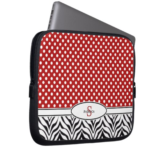 Punkt & Zebra: Monogramm-Laptop Laptopschutzhülle (Vorne Rechts)