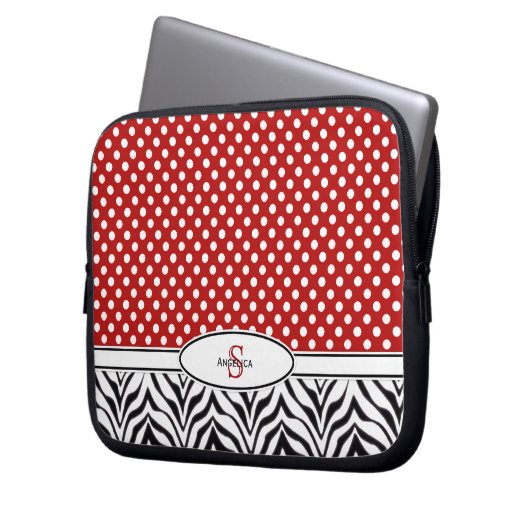 Punkt & Zebra: Monogramm-Laptop Laptopschutzhülle (Vorderseite Links)