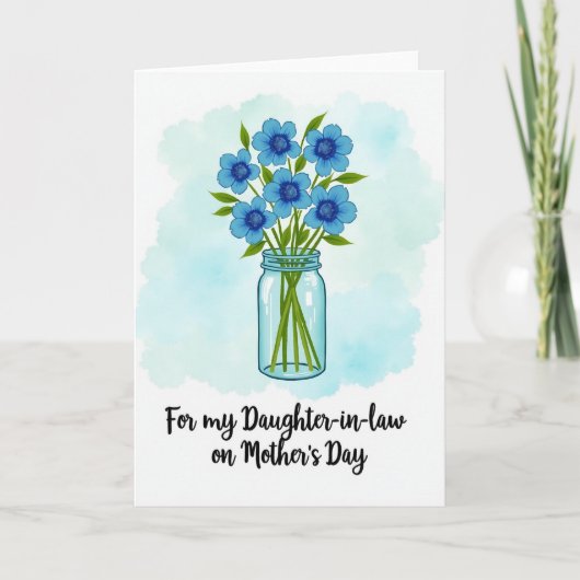 Pünktchen Azure Blume Karte (Vorderseite)