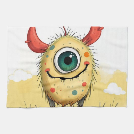 „Pünktchen das Einauge“ Geschirrtuch (Horizontal)