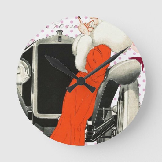 Pünktchen-Flapper Runde Wanduhr (Vorderseite)