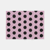 Pünktchen-Fliesblanke (Rosa & Schwarz) Fleecedecke (Vorderseite (Horizontal))