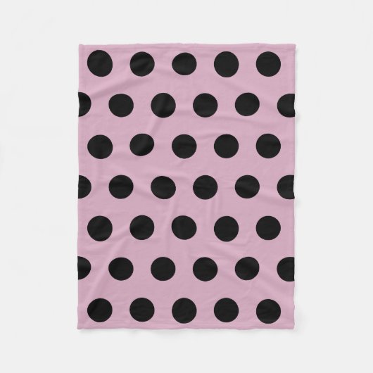 Pünktchen-Fliesblanke (Rosa & Schwarz) Fleecedecke (Vorderseite)