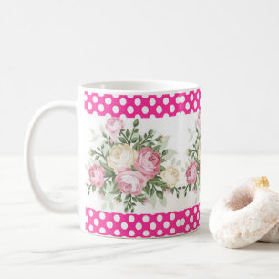 Pünktchen Rosa Blumen Tasse