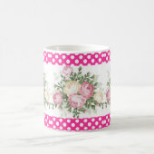 Pünktchen Rosa Blumen Tasse (Mittel)
