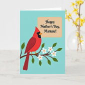 Pünktchen Scharlachroter Vogel Karte (Gelbe Blume)