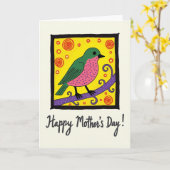 Pünktchen-Vogel-Freund-Karte Karte (Gelbe Blume)