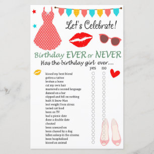 Pünktchenkleid Geburtstag Ever or Never Spiel