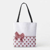 Pünktchenmuster mit Schleife. Monogramm. Tasche (Rückseite)