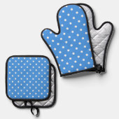 Pünktchenmuster Ofenhandschuh & Topflappen-Set (Vorderseite/Rückseite)