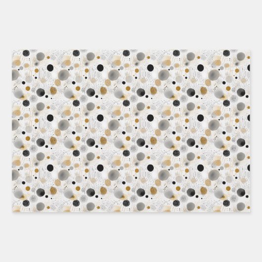 Punkte Abstraktes Wasserfarben Geometrisches Muste Geschenkpapier Set (Vorderseite 2)
