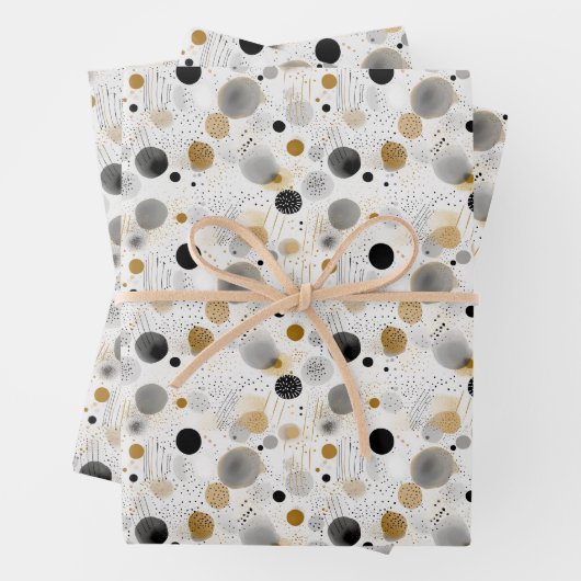 Punkte Abstraktes Wasserfarben Geometrisches Muste Geschenkpapier Set (Beispiel)