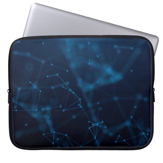 Punkte Atomlinien verbinden Polygon Laptopschutzhülle (Vorderseite)