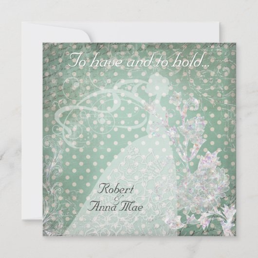 Punkte auf aquamarinem haben und Griff-Hochzeit Einladung (Vorderseite)