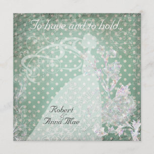 Punkte auf aquamarinem haben und Griff-Hochzeit Einladung